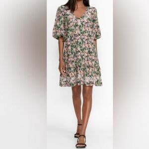 Johnny Was Floral Rebekah Poplin Mini Dress NEW